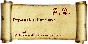 Popeszku Mariann névjegykártya